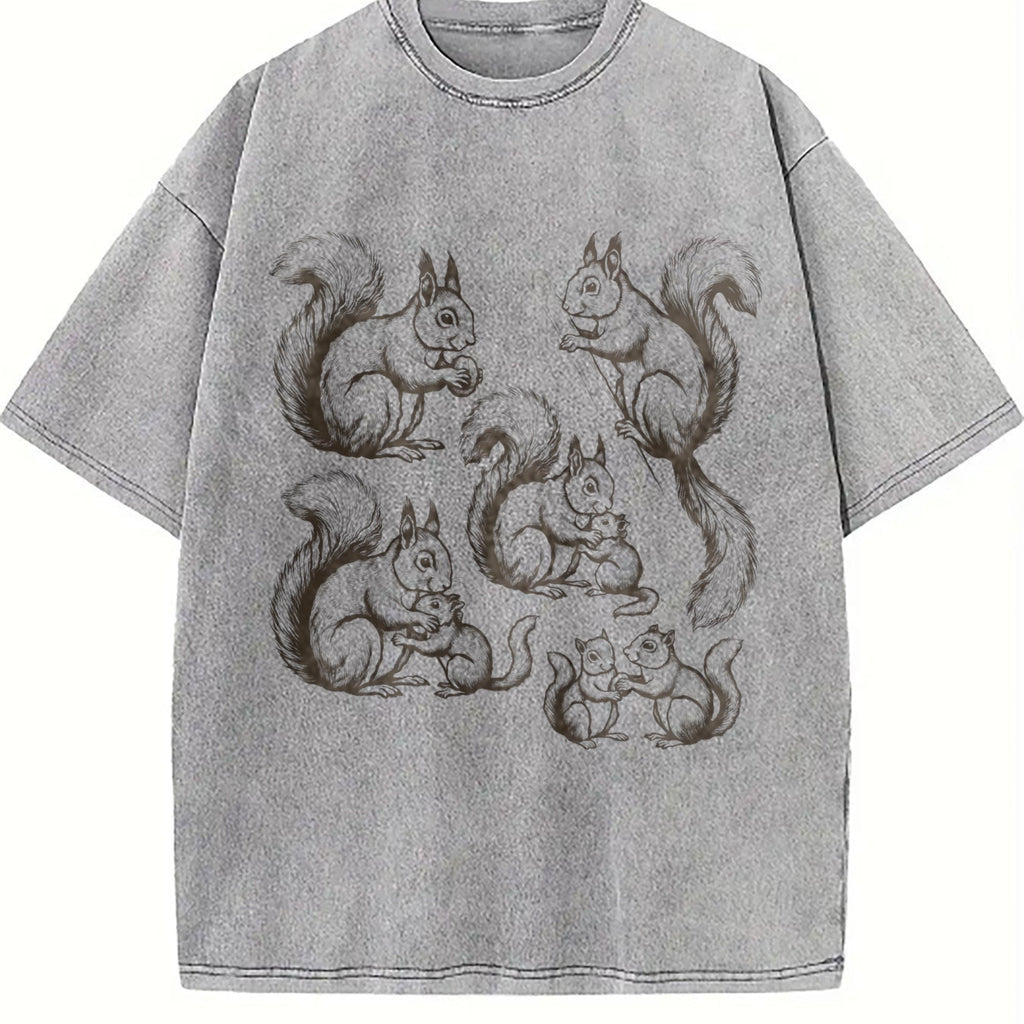 Squirrel 90s Tattoo Vintage Washed T-Shirt product image 5