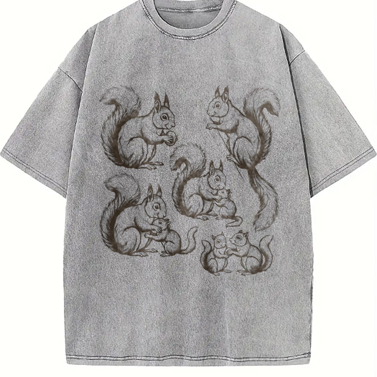 Squirrel 90s Tattoo Vintage Washed T-Shirt product image 5