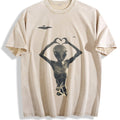 Alien Heart Hands UFO Vintage Washed T-Shirt product image 1