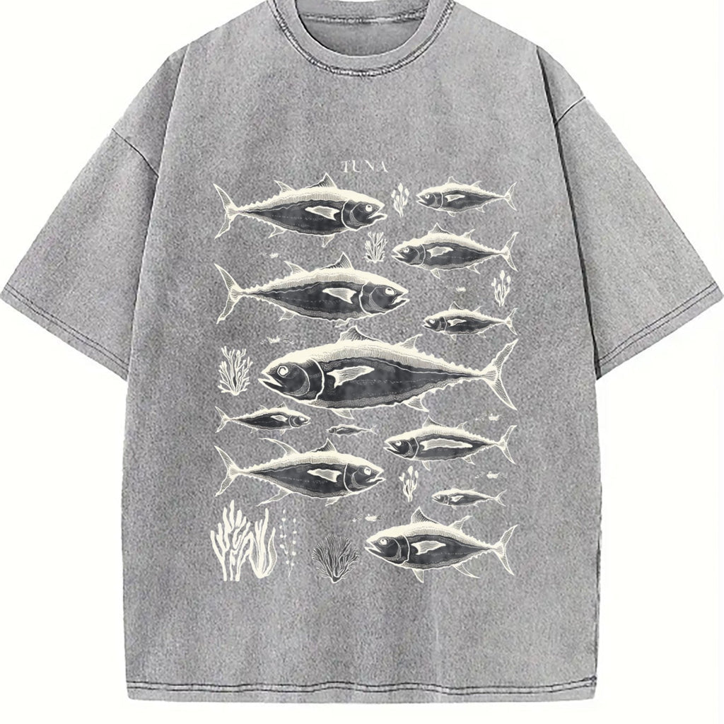 Tuna Fish 90s Vintage Washed T-Shirt product image 5