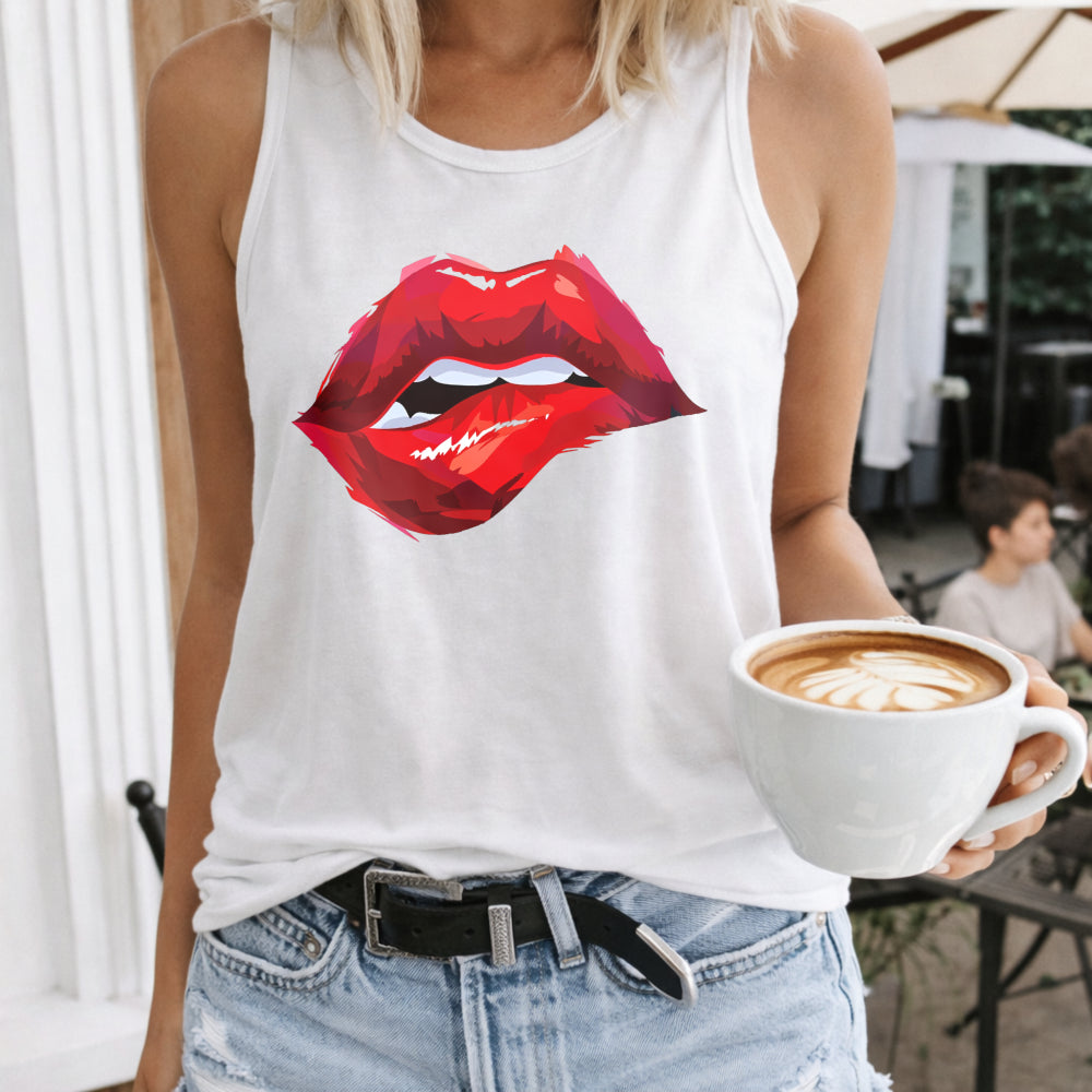 Bold Red Lips Women's Tank Top