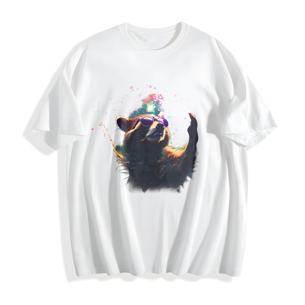 Cosmic Raccoon Cotton T-Shirt product image 2