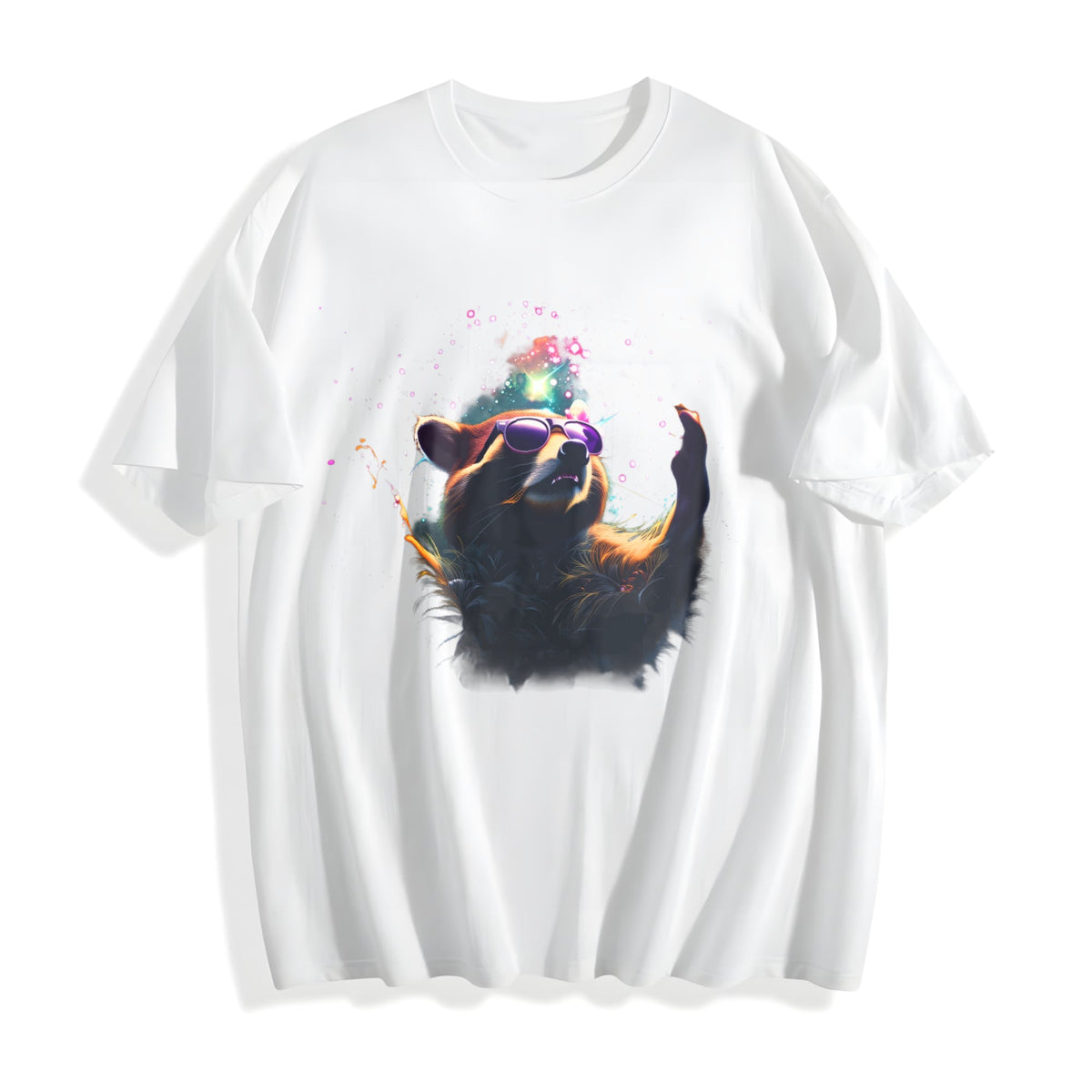 Cosmic Raccoon Cotton T-Shirt product image 2