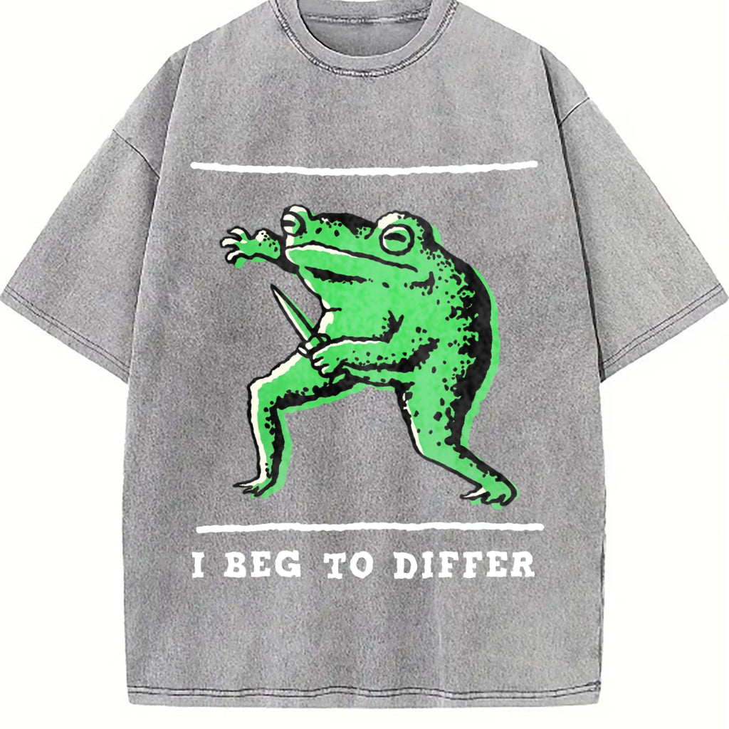 Black With Green Frog I Disagree Batik Vintage Washed product image 4