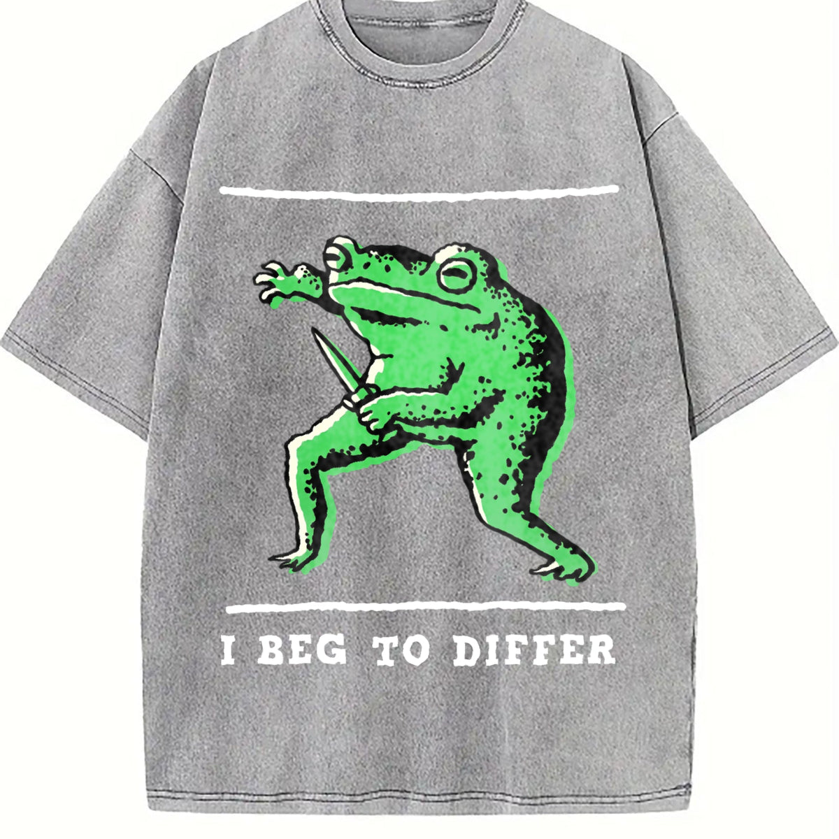 Black With Green Frog I Disagree Batik Vintage Washed product image 4