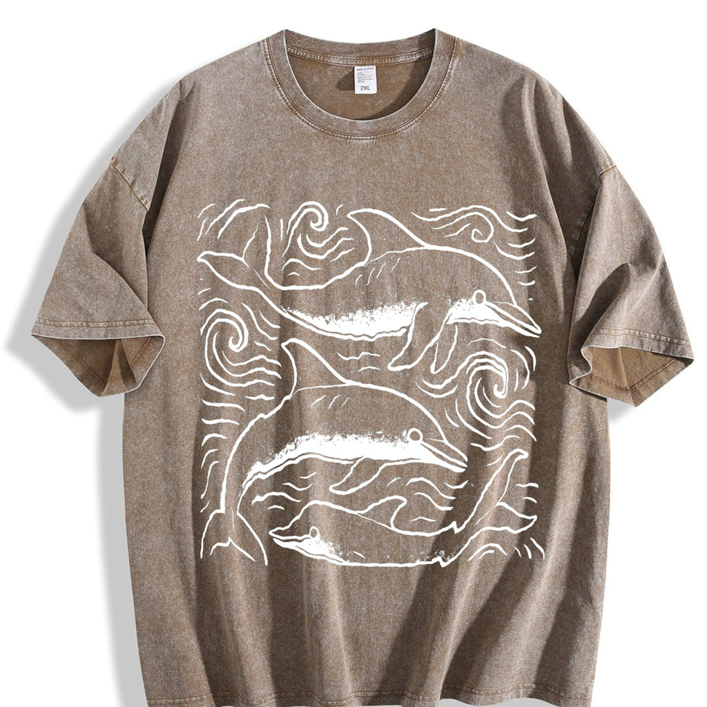 Dolphins Ocean 90s Vintage Washed T-Shirt product image 3
