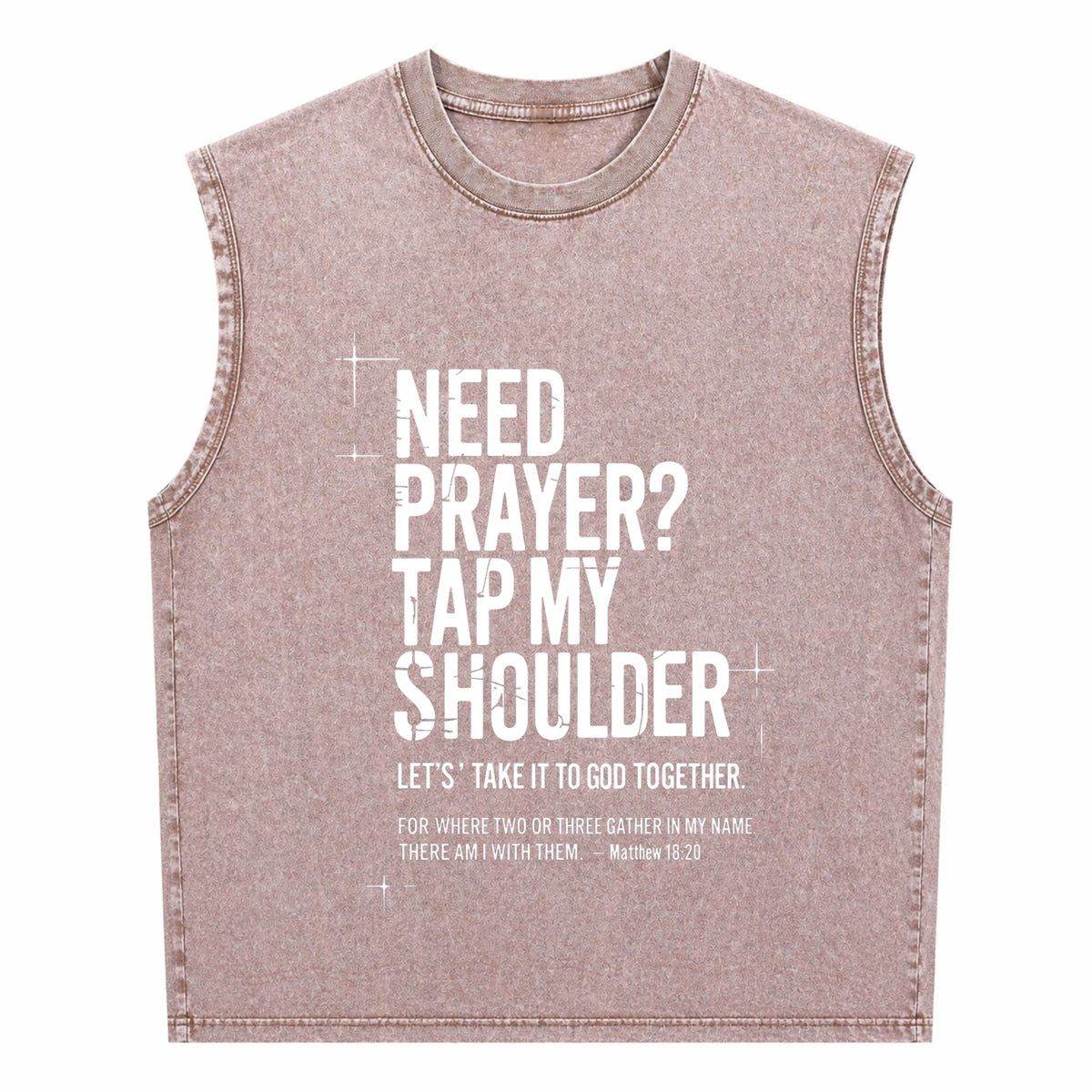 Need Prayer Tap My Shoulder Bible Verse Christian Men's Washed Tank Top
