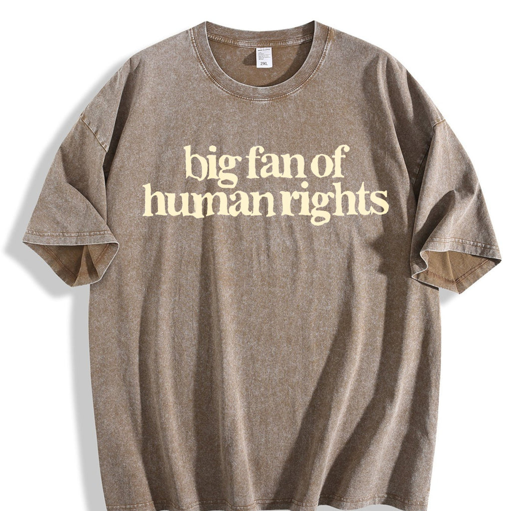 Big Fan Of Human Rights Vintage Washed T-Shirt product image 3