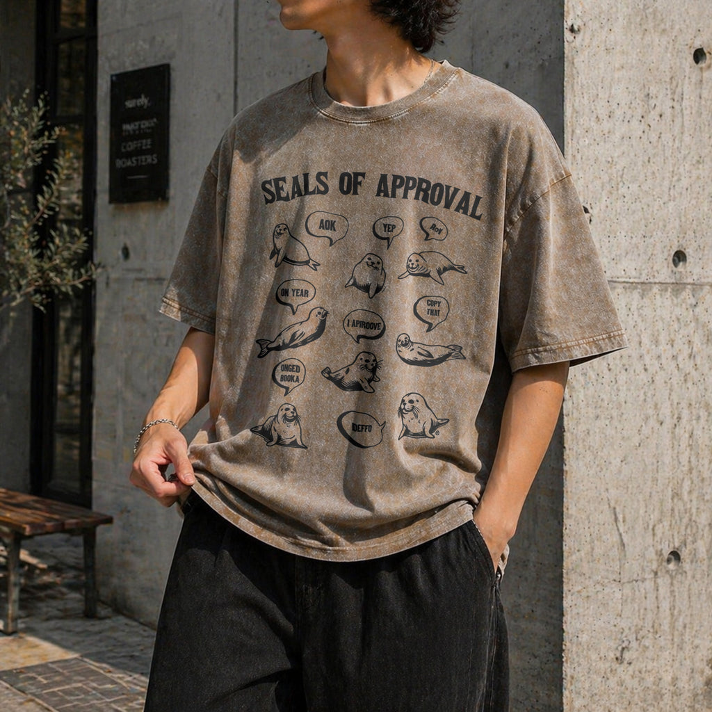 Funny Seals Of Approval Vintage Washed T-Shirt product image 3