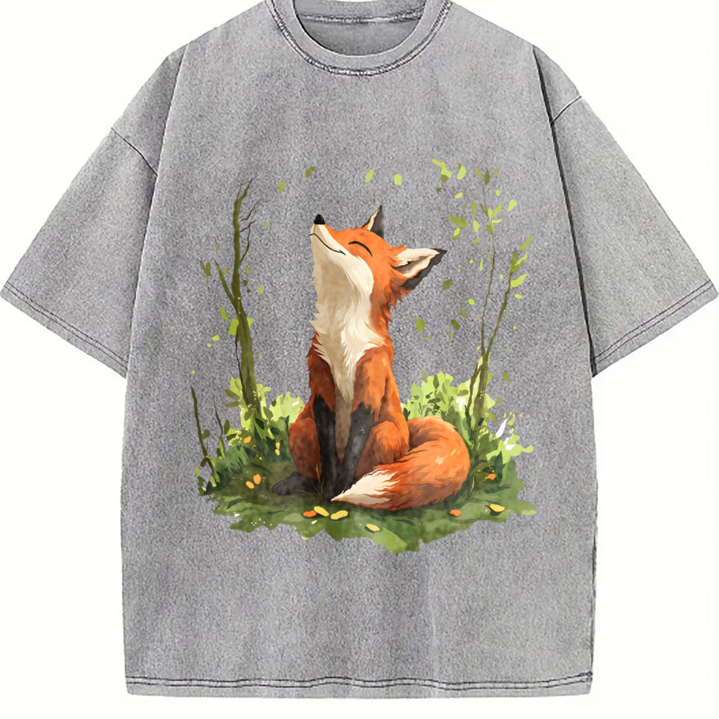 Autumn A Spring Floral And Fox Vintage Washed T-Shirt product image 5