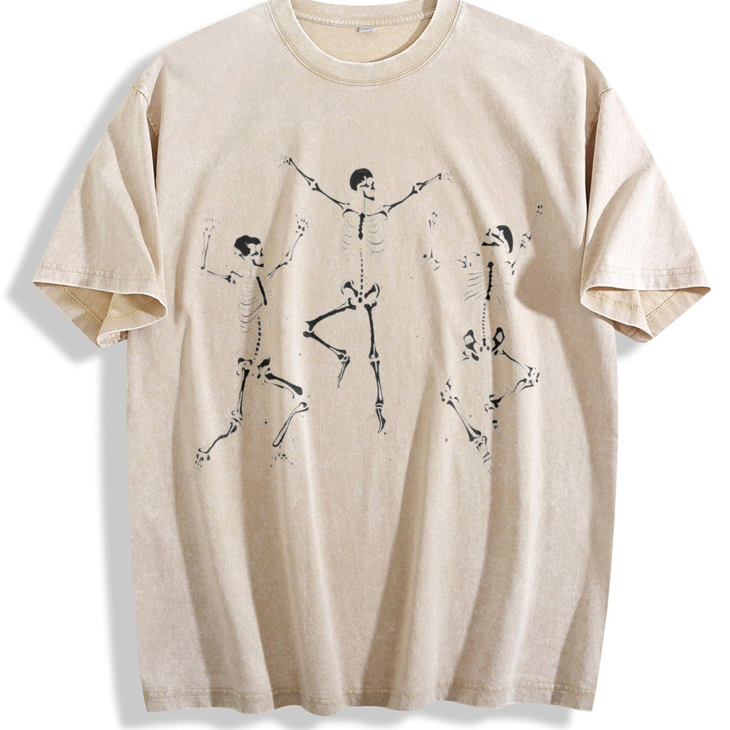 Dancing Skeletons - Black For Gym Vintage Washed T-Shirt product image 1