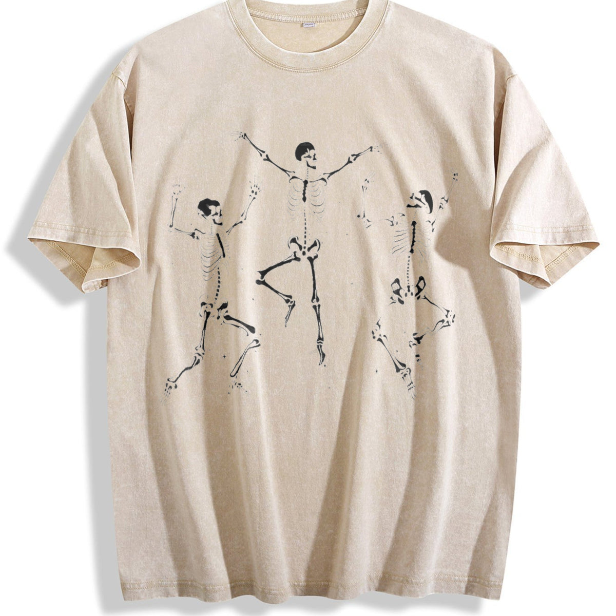 Dancing Skeletons - Black For Gym Vintage Washed T-Shirt product image 1