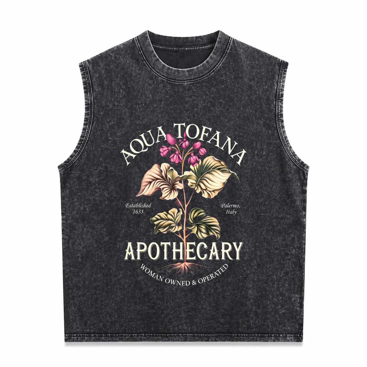 Aqua Tofana Funny Feminist Apothecary Men's Washed Tank Top