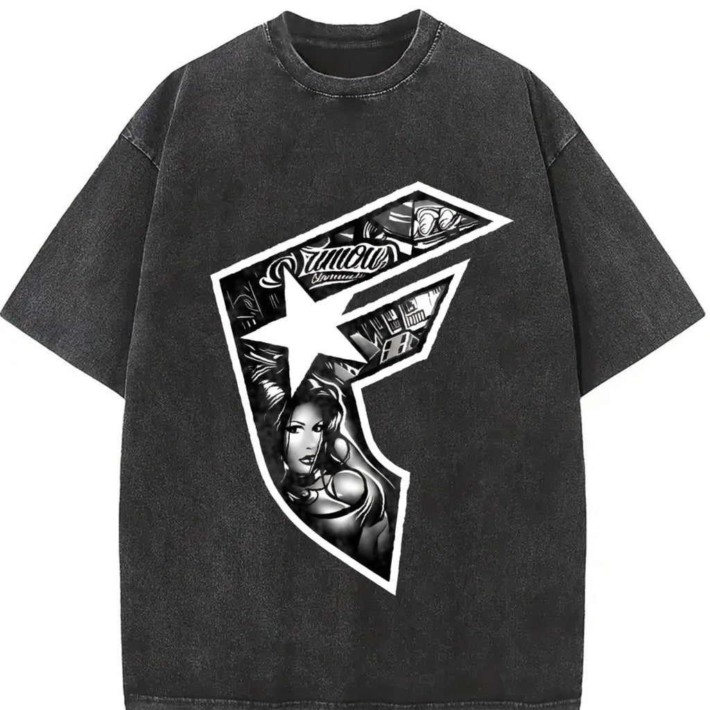 Bold Geometric Vintage Washed T-Shirt product image 2