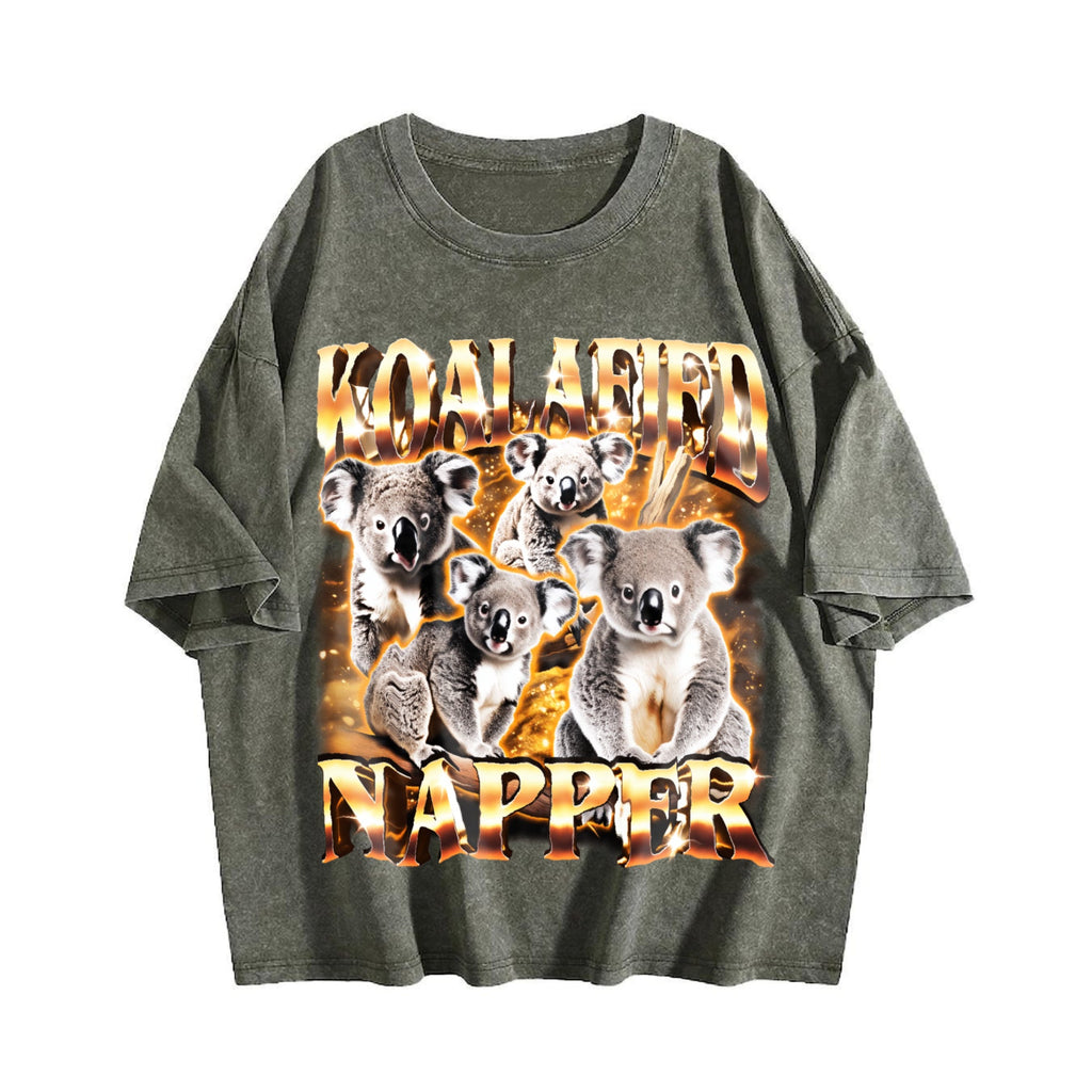 Koalafied Napper Funny Meme Vintage Washed T-Shirt product image 4