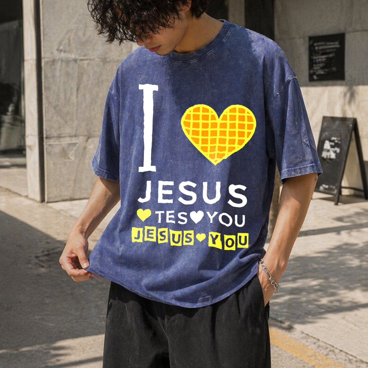 I Love Jesus You Vintage Washed T-Shirt product image 8