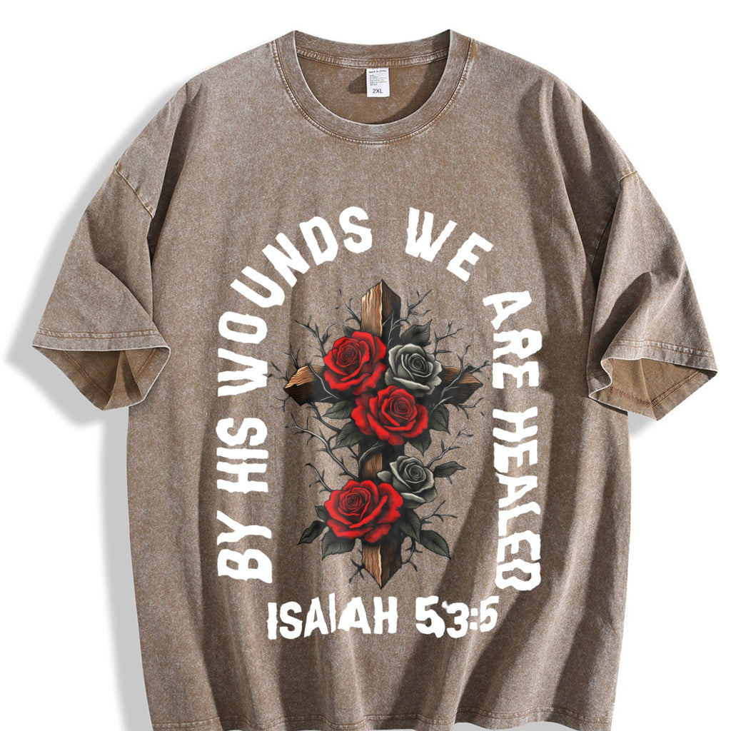 Saved By Grace Christian Vintage Washed T-Shirt product image 3