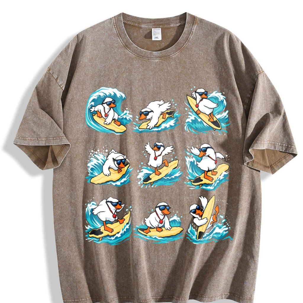 Funny Surfing Goose Vintage Washed T-Shirt product image 3