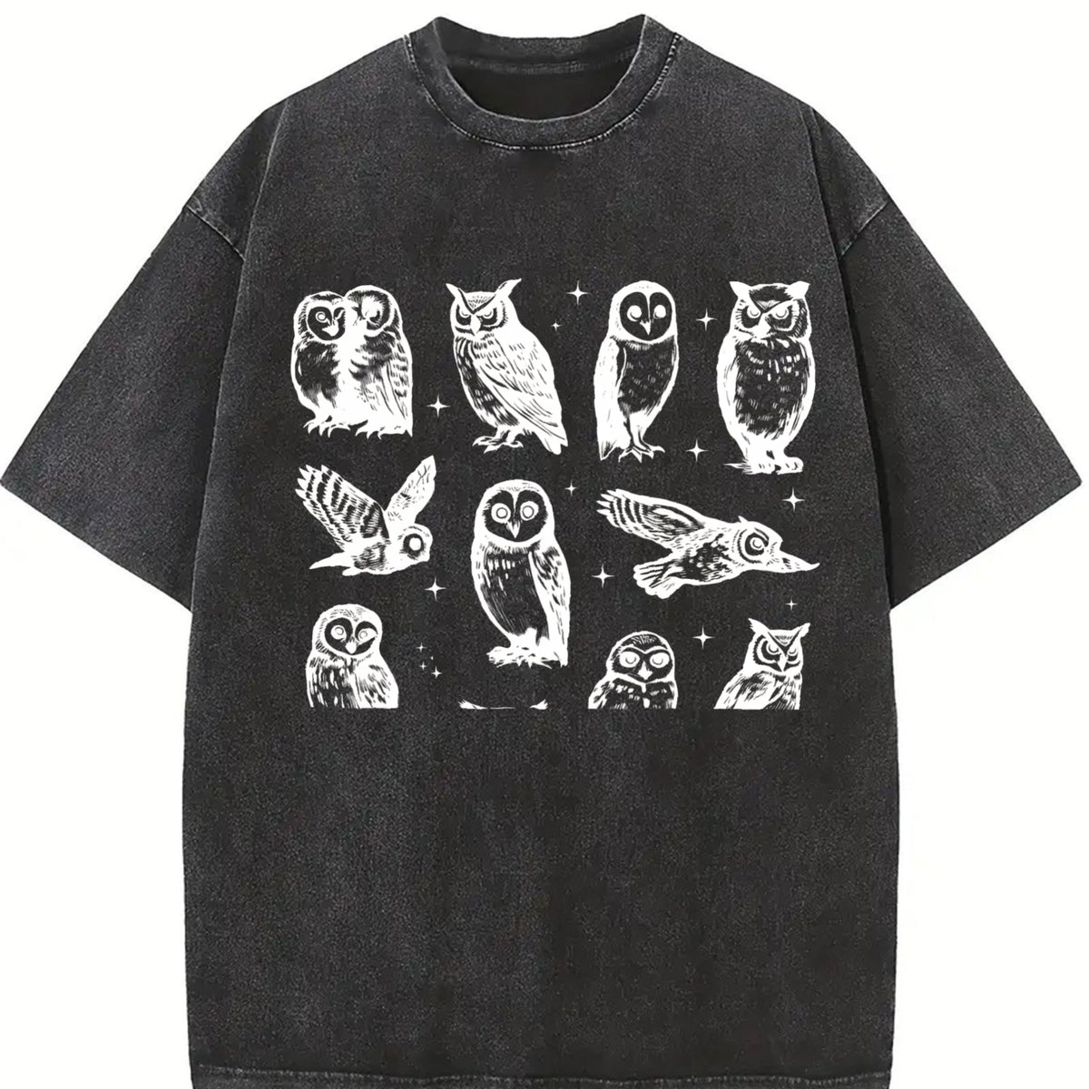 Owls 90s Tattoo Vintage Washed T-Shirt product image 2