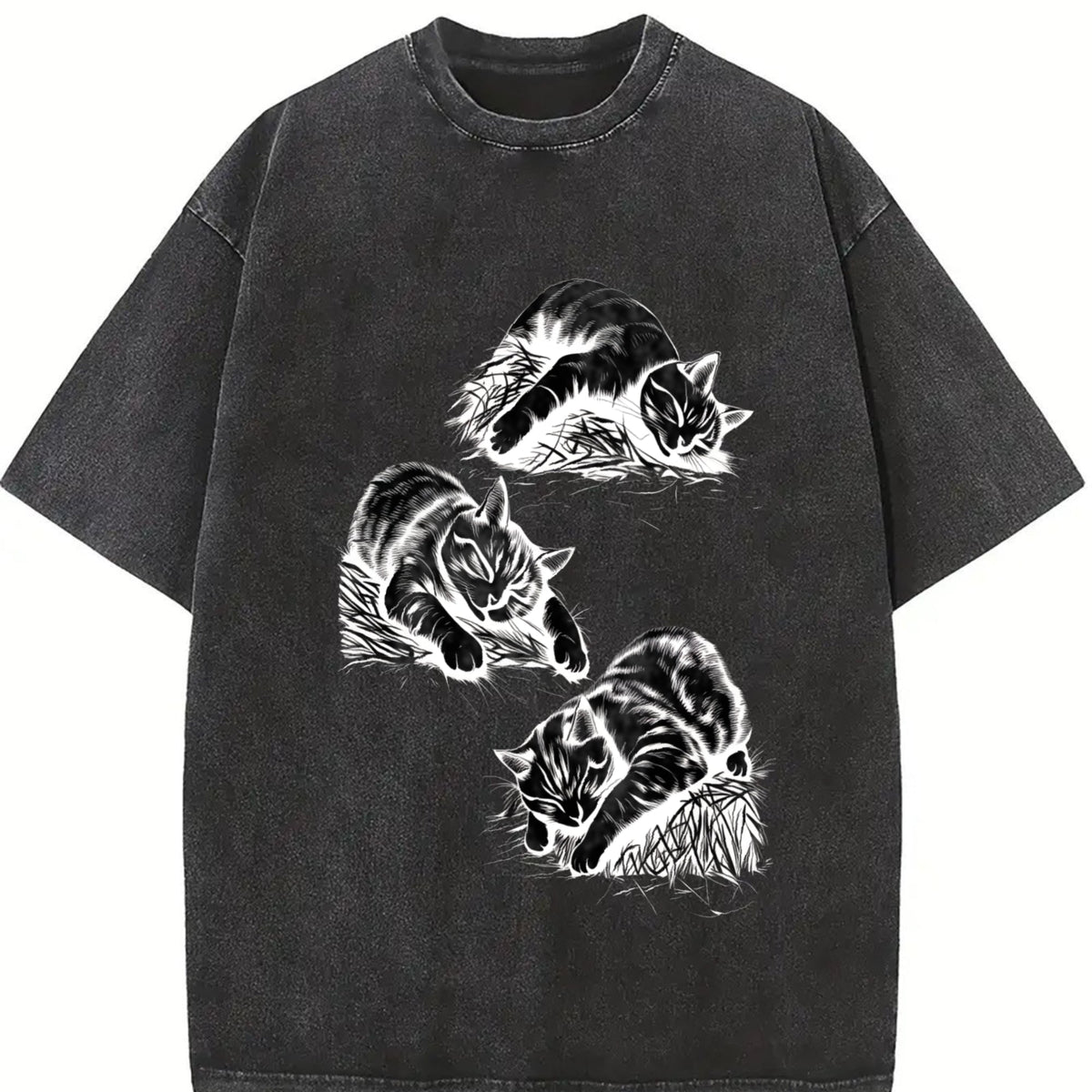 Lazy Cats 90s Tattoo Vintage Washed T-Shirt product image 2