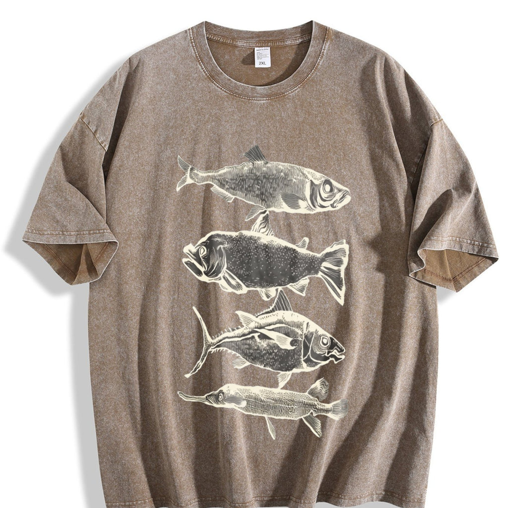 Fish Tattoo 90s Vintage Washed T-Shirt product image 3
