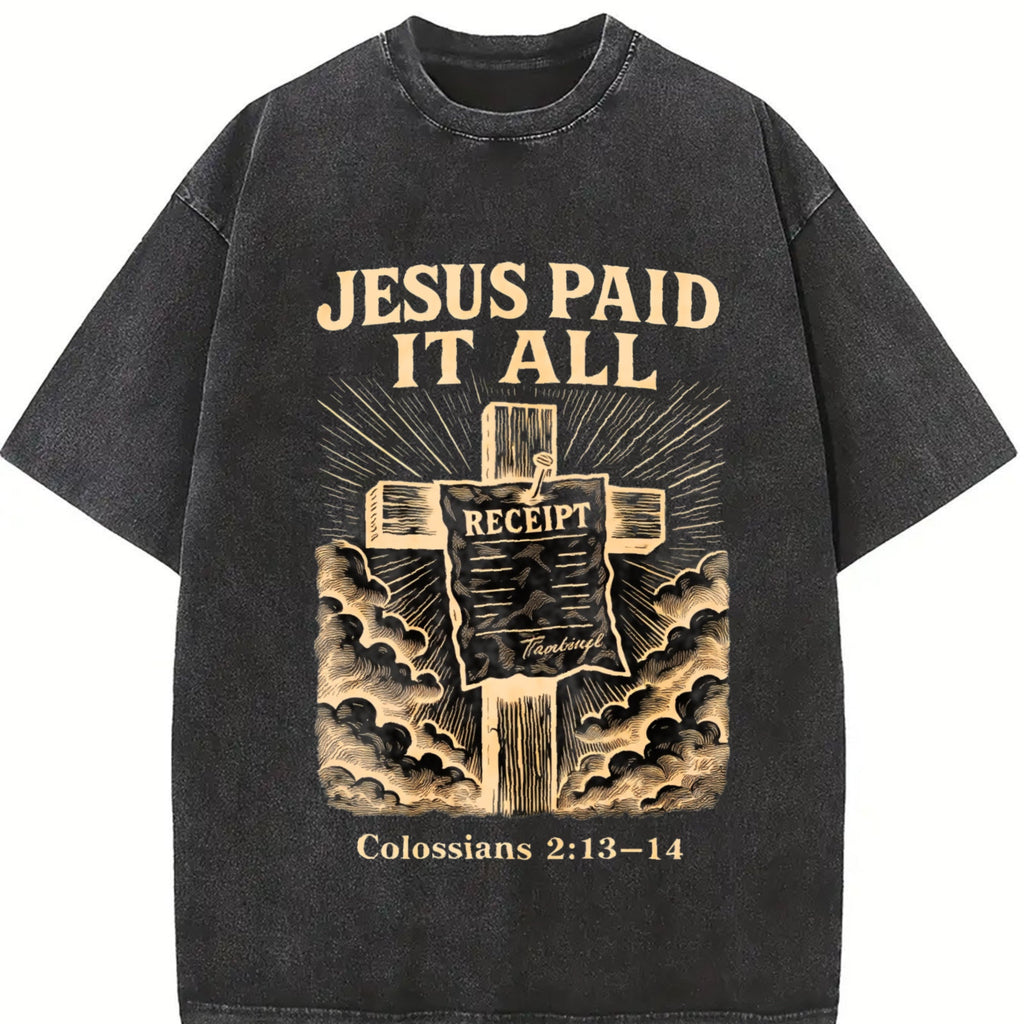 230 'jesus Paid It All' Letter & Cross Christian Vintage product image 2