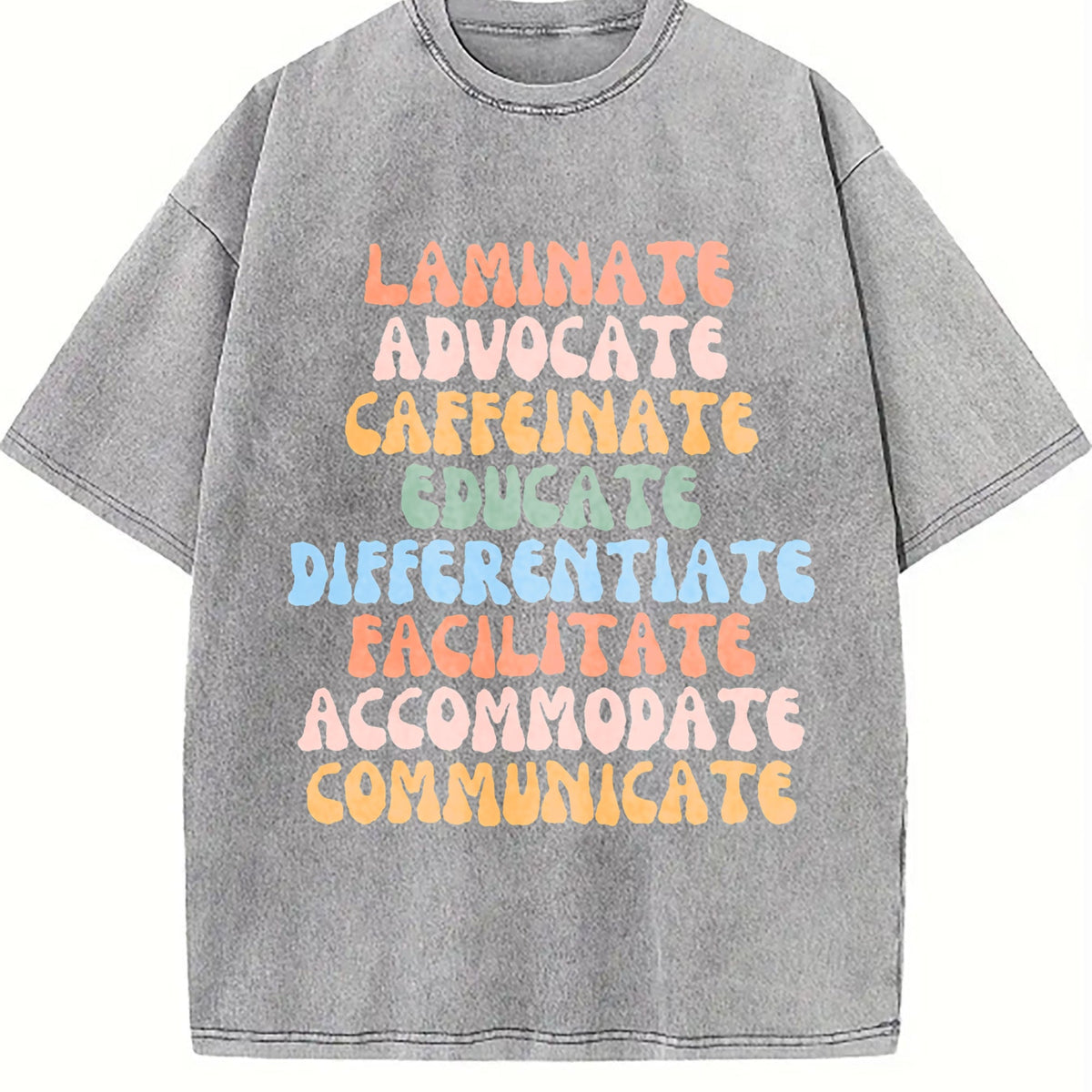Teacher Advocate Educate Communicate Vintage Washed T-Shirt product image 5