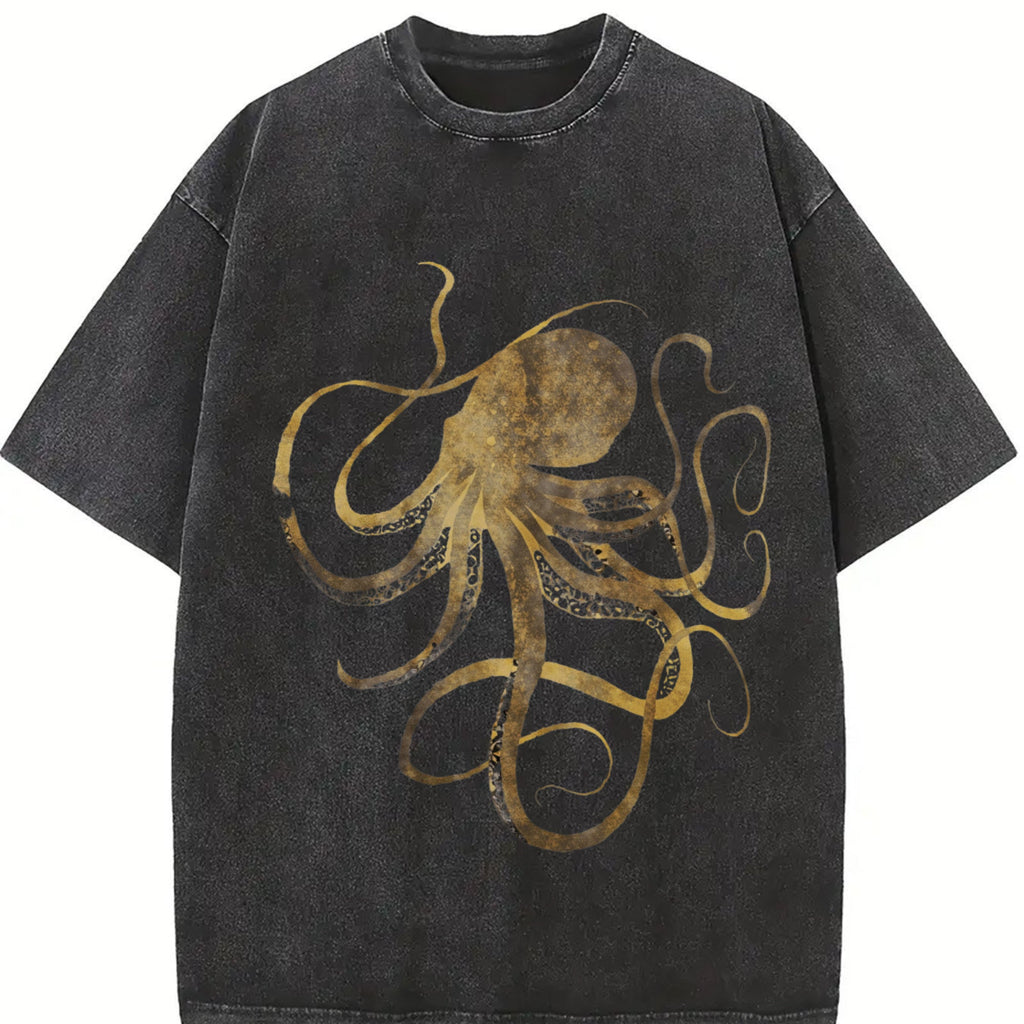 Distressed Octopus Vintage Washed T-Shirt product image 2
