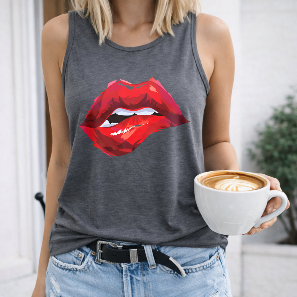 Bold Red Lips Women's Tank Top