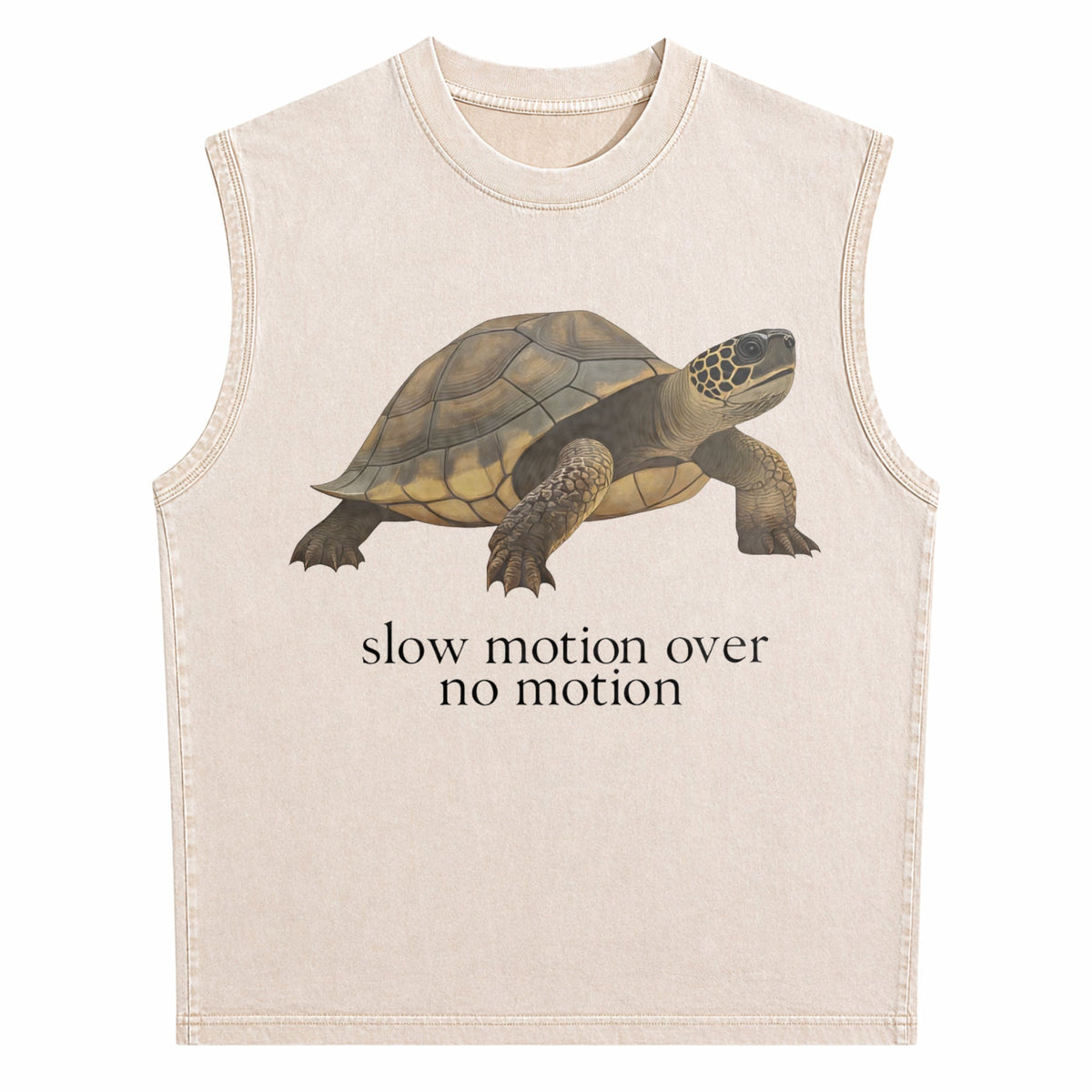 Slow Motion Over No Motion Turtle - Funny Gen Z Slang Men's Washed Tank Top