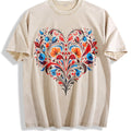 Bohemian Folk Art - Heart & Leaf Vintage Washed T-Shirt product image 1