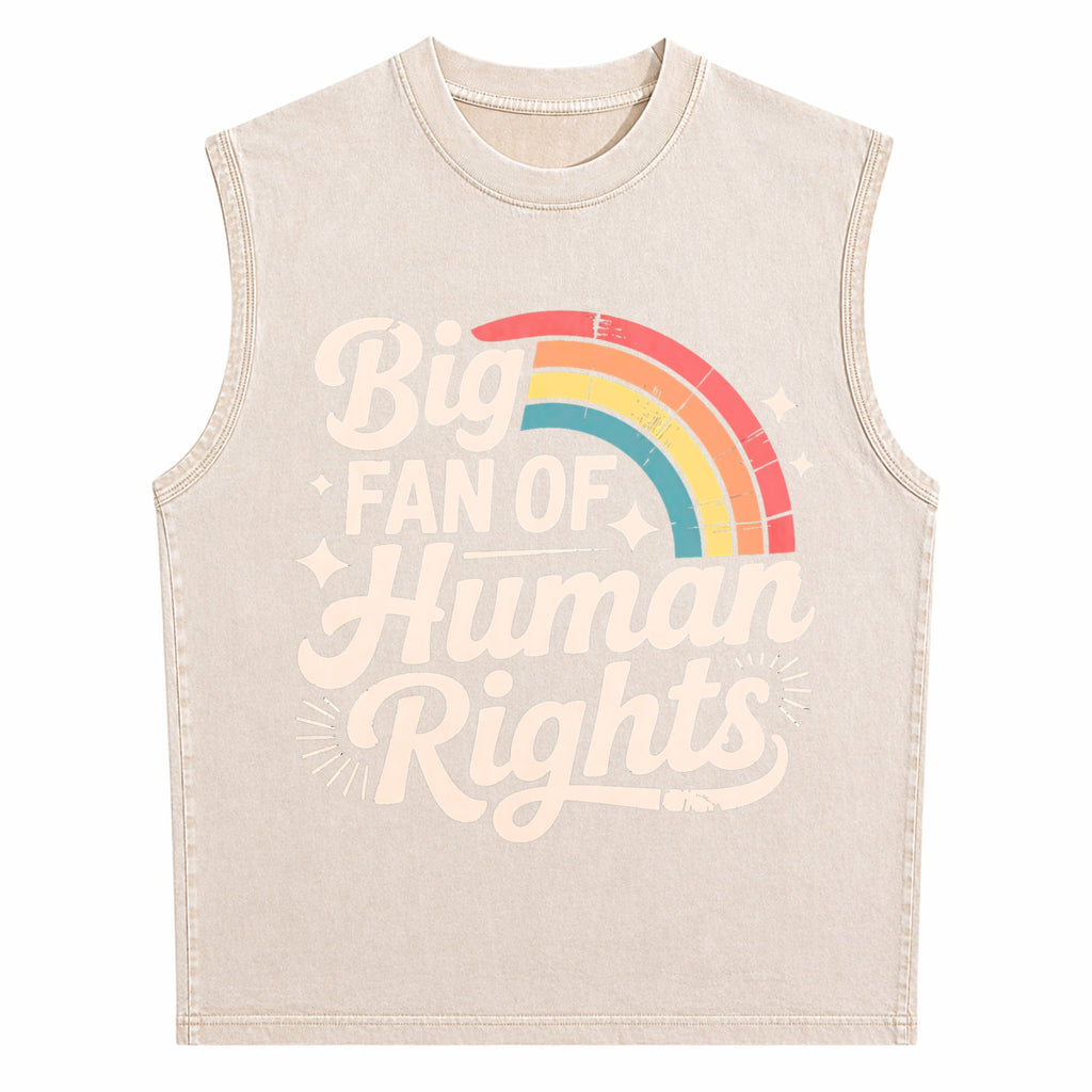 Big Fan Of Human Rights - Rainbow Men's Washed Tank Top