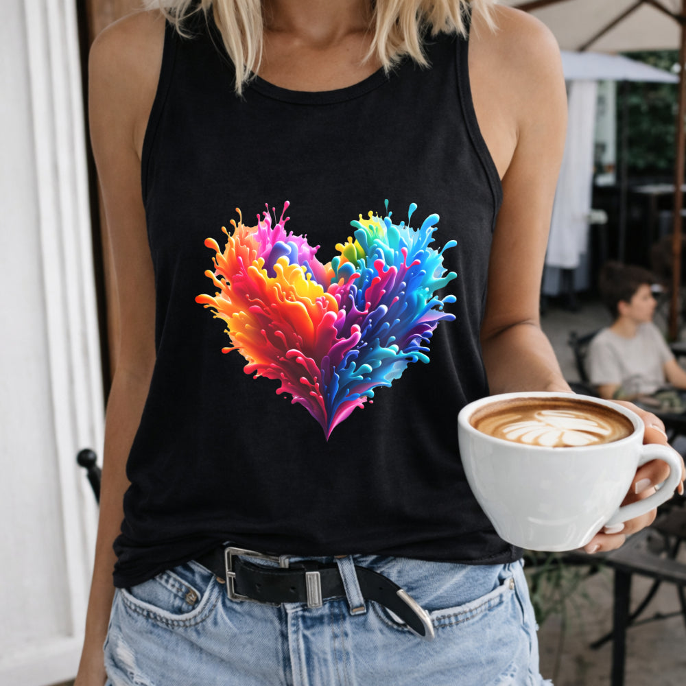 Romantic Rainbow Love Women's Tank Top