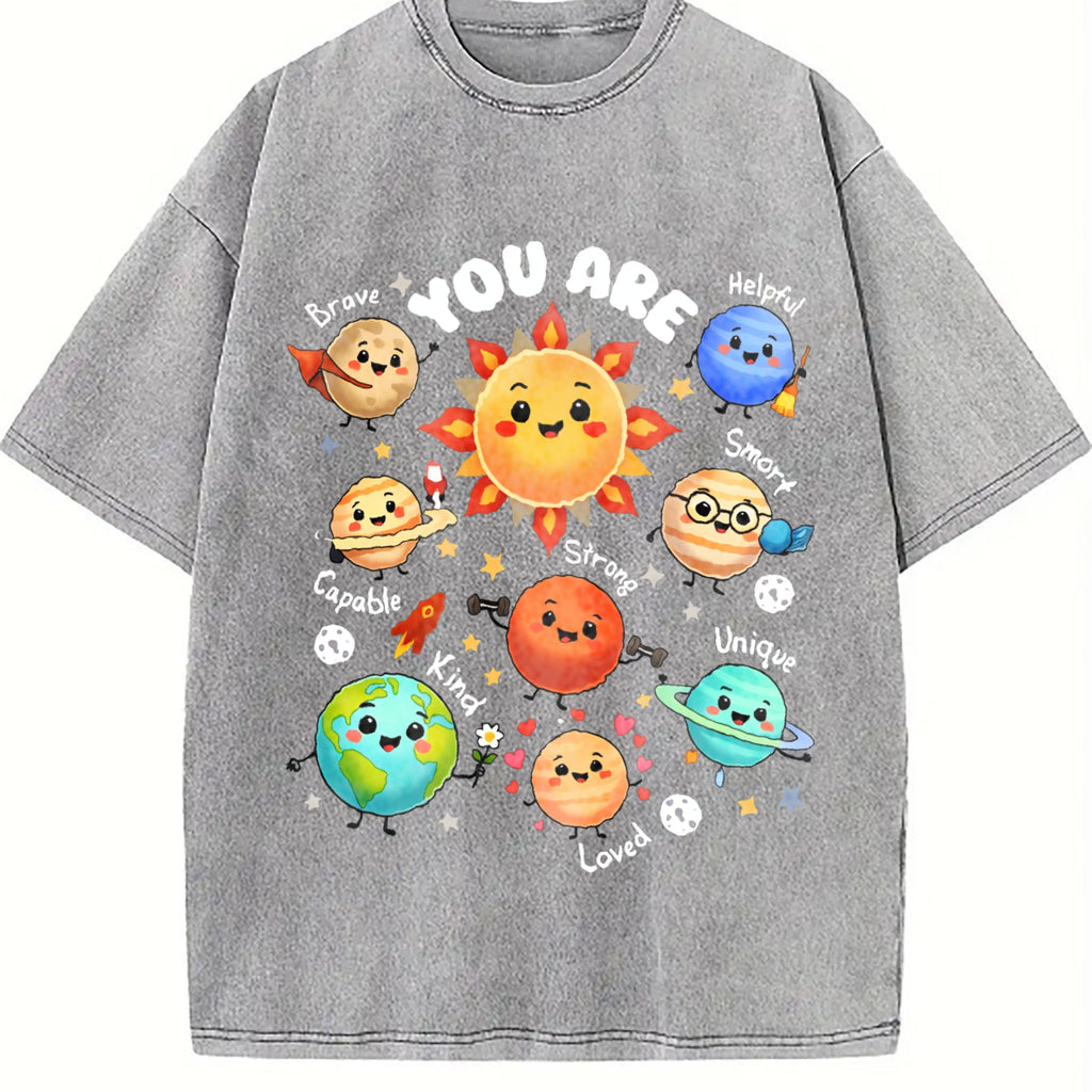 You Are Positive Affirmation Solar System Vintage Washed product image 4