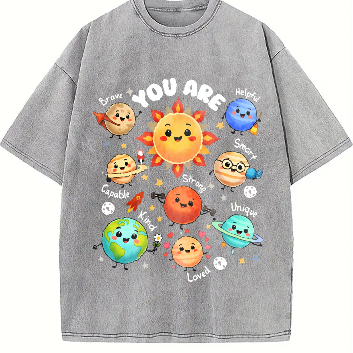 You Are Positive Affirmation Solar System Vintage Washed product image 4