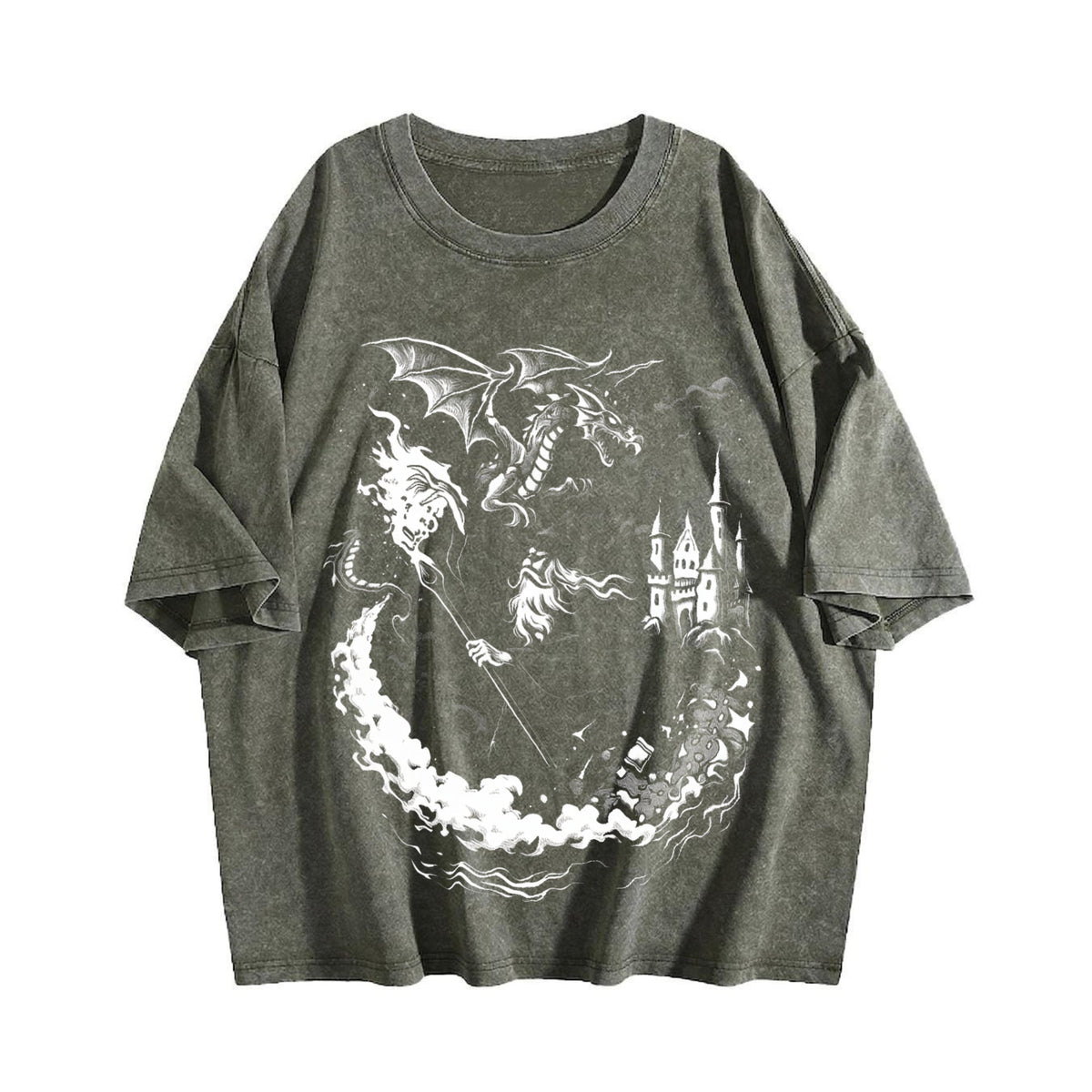 Wizard Dragon Gothic Fantasy Castle Sorcerer Magic Vintage product image 4