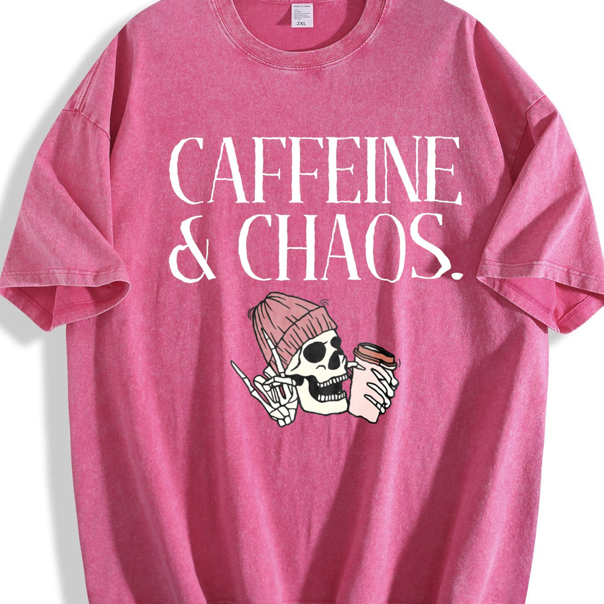 Caffeine And Chaos Aesthetic Vintage Washed T-Shirt product image 5
