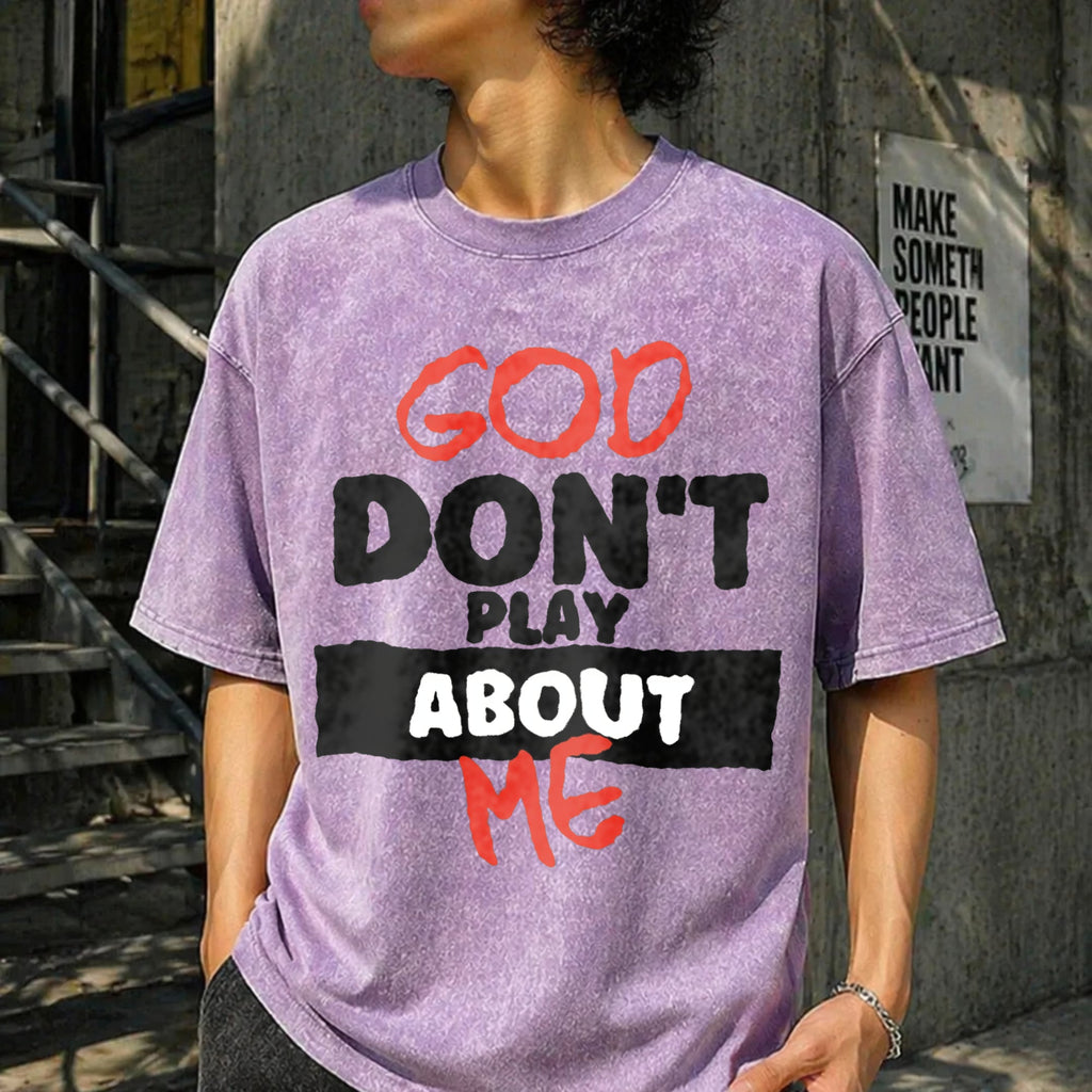 God Don't Play About Me Vintage Washed T-Shirt product image 6