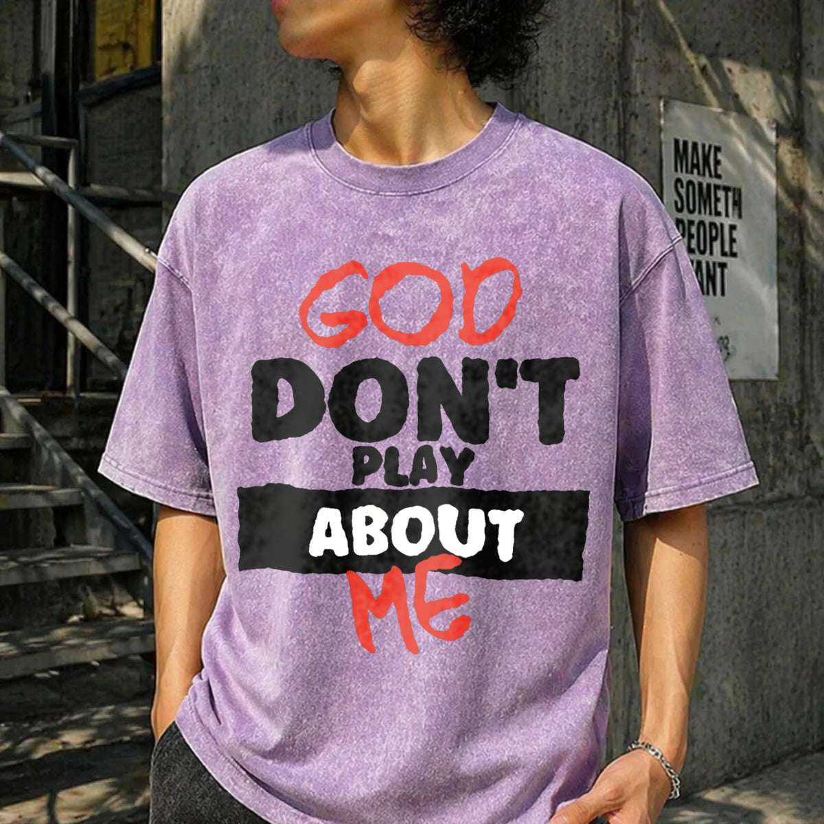 God Don't Play About Me Vintage Washed T-Shirt product image 6