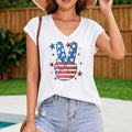 Wonderful American Fresh White For July 4th Women's V-Neck Tank Top