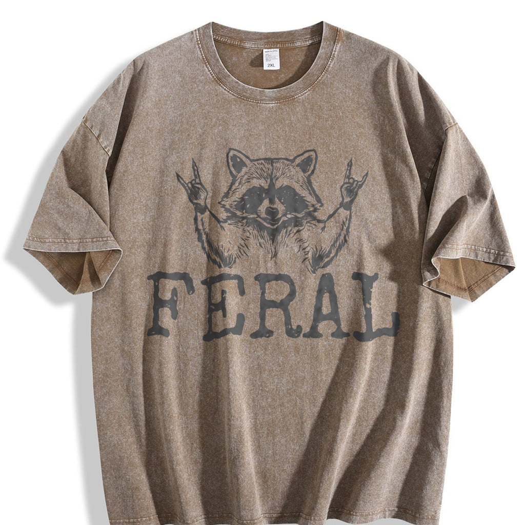Feral Raccoon Vintage Washed T-Shirt product image 3