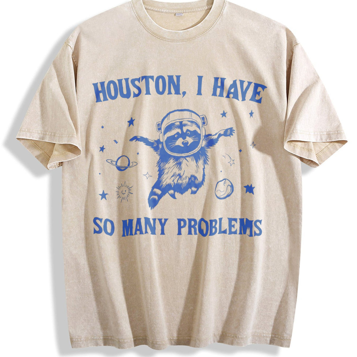 Raccoon In Space 90s Vintage Washed T-Shirt product image 1