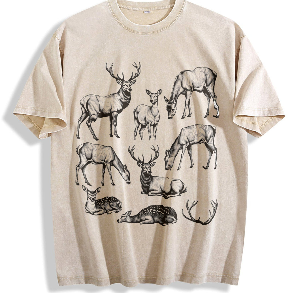 Deer 90s Tattoo Vintage Washed T-Shirt product image 1