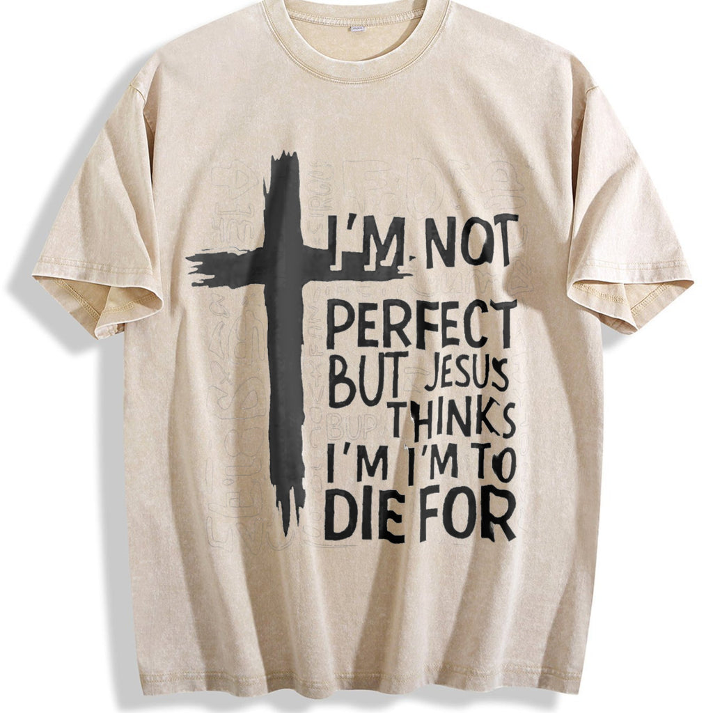 100 Easter Cross & Letter Vintage Washed T-Shirt product image 1
