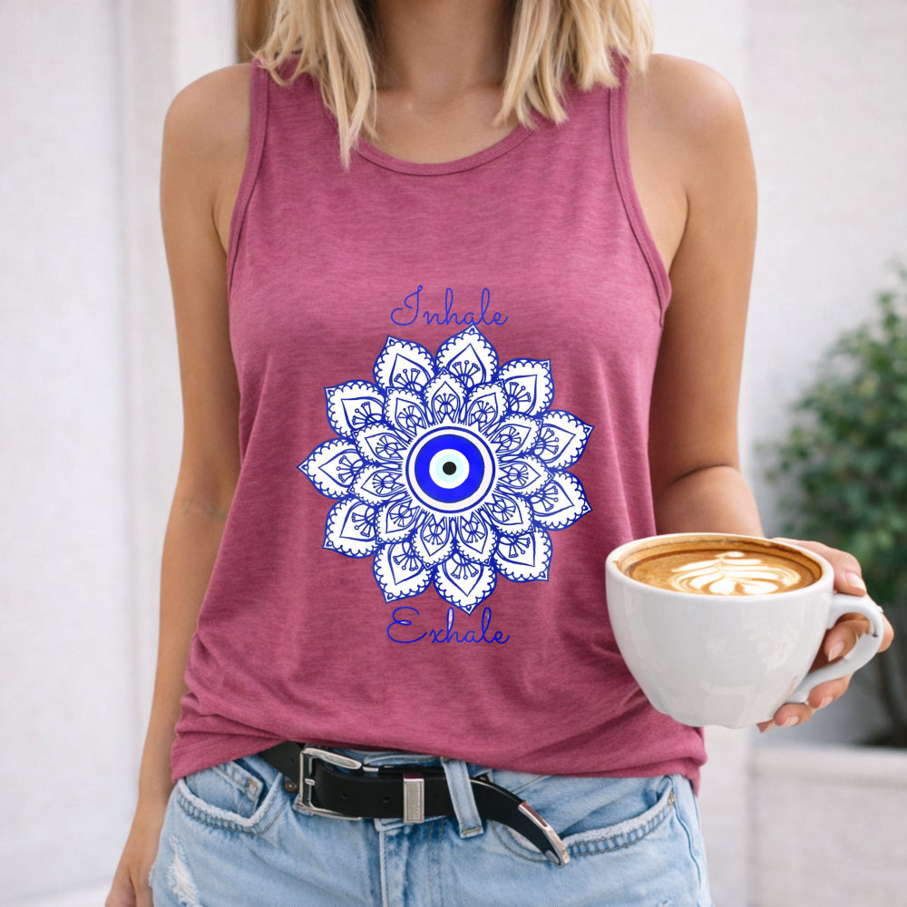 Racer - Cartoon Mandala & Eye Women's Tank Top