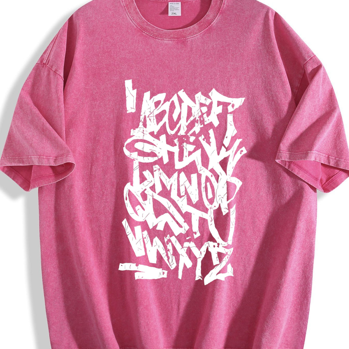 Abstract White Graffiti Lettering Vintage Washed T-Shirt product image 5