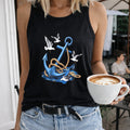 Nautical Anchor Rope and Seagulls Women's Tank Top