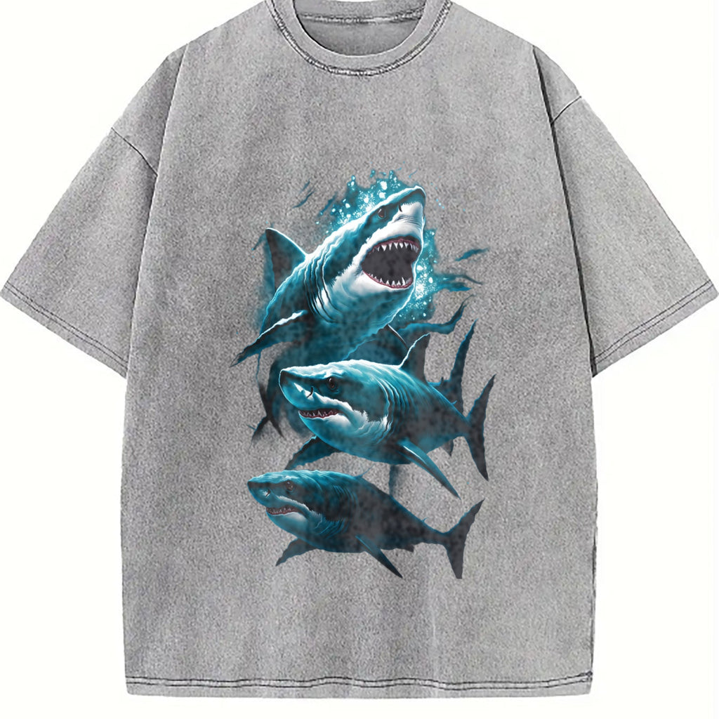 Three Sharks Vintage Washed T-Shirt product image 5