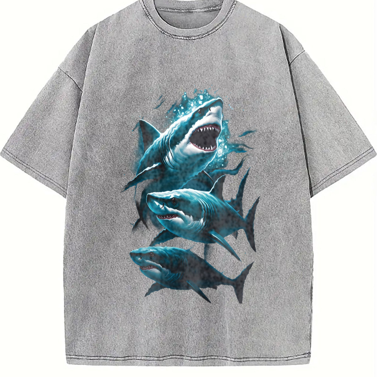 Three Sharks Vintage Washed T-Shirt product image 5