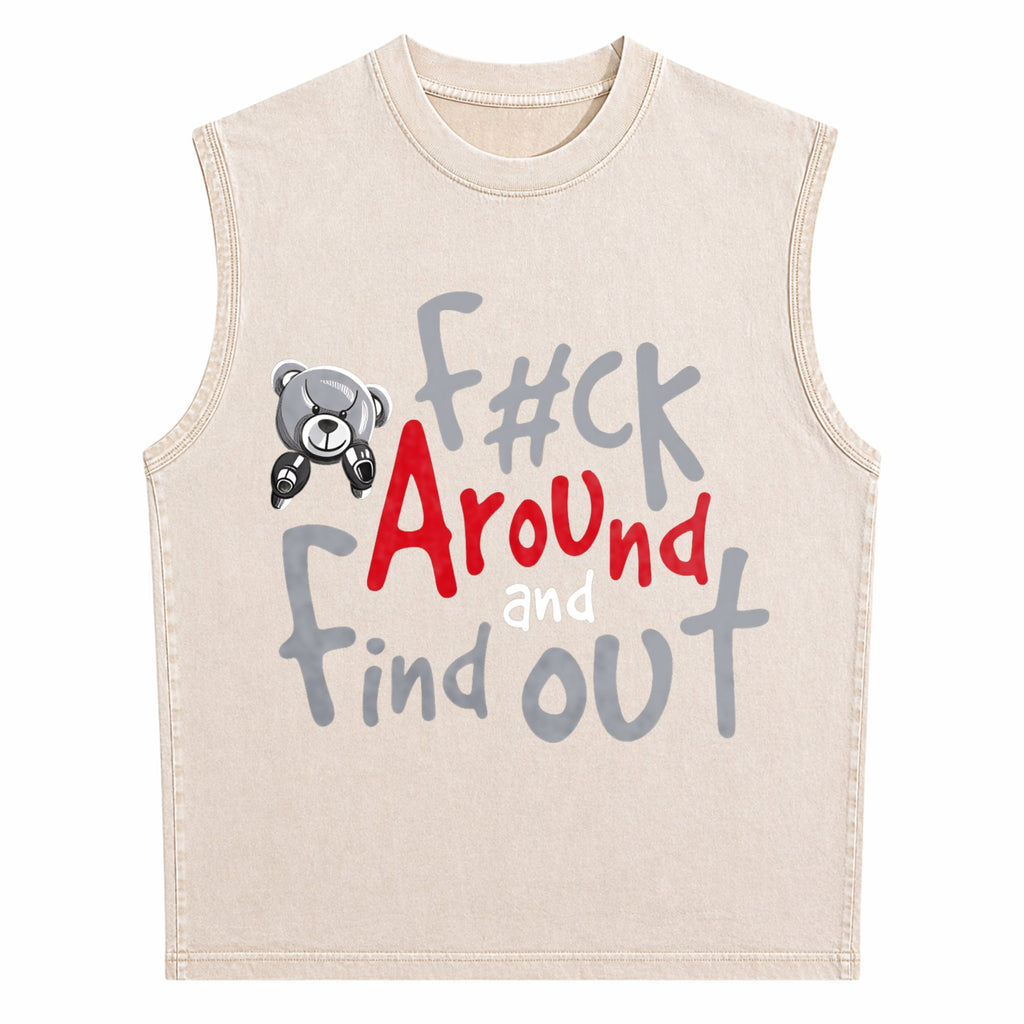Boxer Bear - Fk Around And Find Out Men's Washed Tank Top